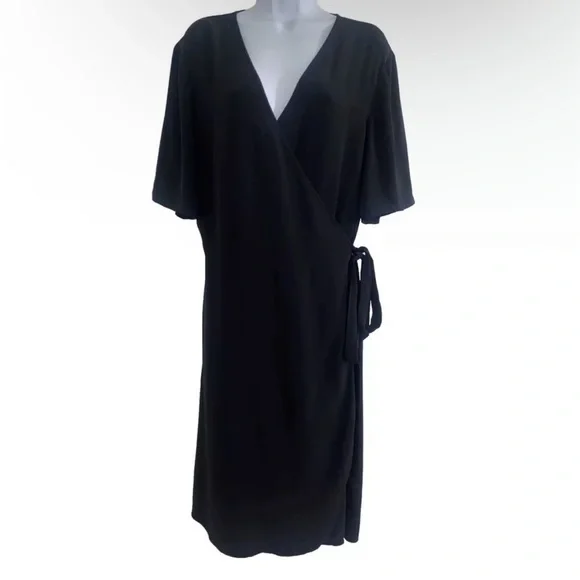 Eileen Fisher Womens Tencel Wrap Career Dress Size 14 Knee Length EUC - Picture 8 of 12